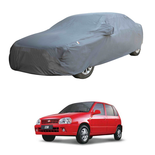 Oshotto Dark Grey 100% Anti Reflective, dustproof and Water Proof Car Body Cover with Mirror Pocket For Maruti Suzuki Zen